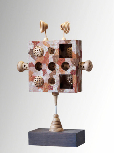 Beau parleur - François LACOSTE Sculpture en bois d'un haut parleur