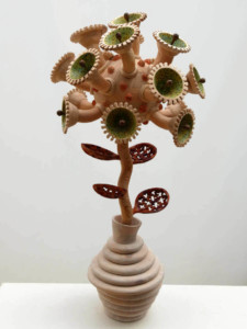 Bouquet de mél-ancolies - François LACOSTE Sculpture en bois d'un bouquet de fleurs